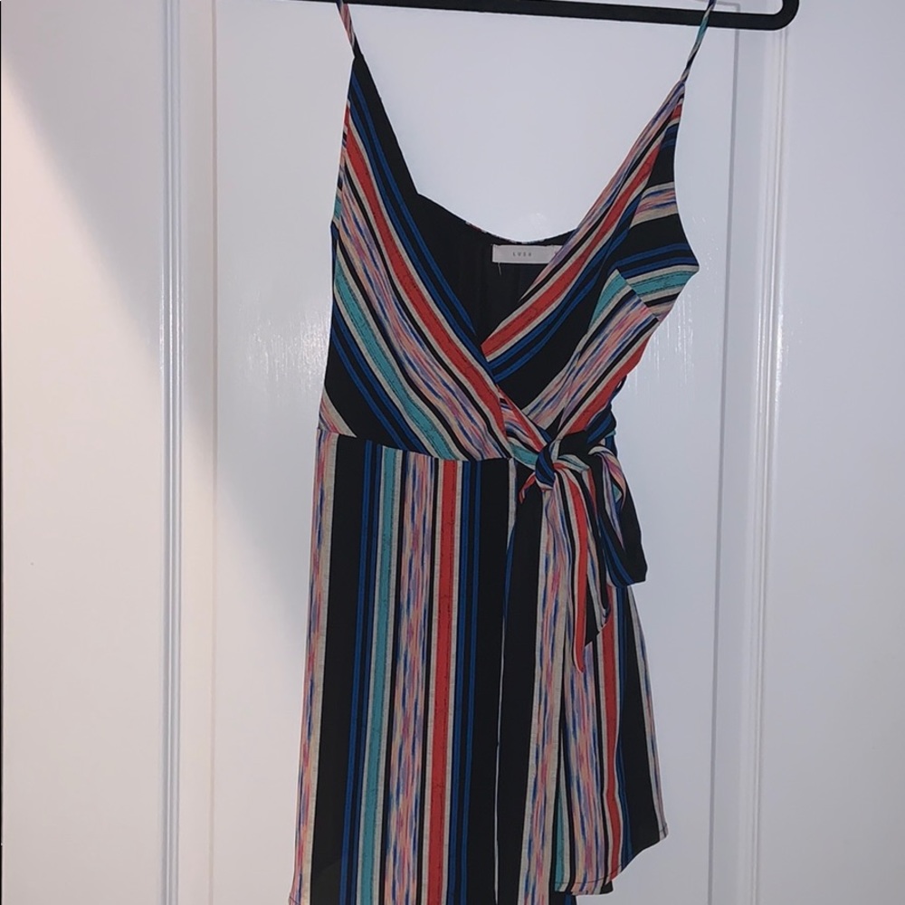 Lush Romper with wrap belt tie
